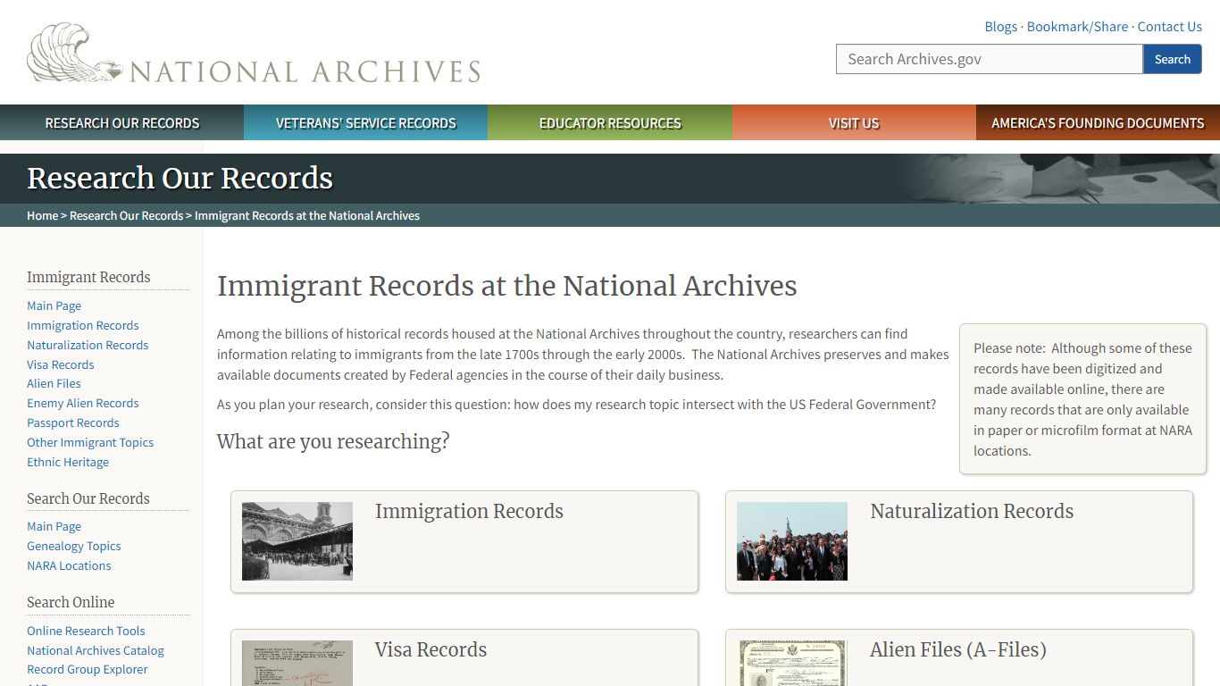 Immigrant Records at the National Archives | National Archives